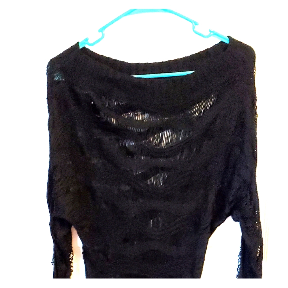 Guess Women's Black Crochet Sweater Sz S